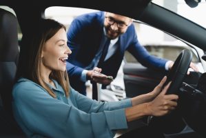 Satisfied,Happy,Caucasian,Female,Client,Customer,Woman,Sitting,At,The